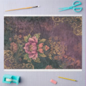 Dromerige paarse & groene patroon- & bloemendecoup tissuepapier (Craft)