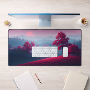 Dromerige Paarse Herfst Forest Desk Mat - Mystieke