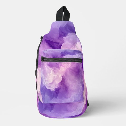 Dromerige Paarse Waterverf Sling Bag (Voorkant)