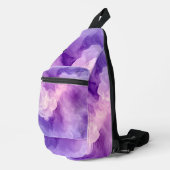 Dromerige Paarse Waterverf Sling Bag (Rechterhoek)