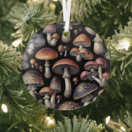Dromerige paddenstoelen glas ornament