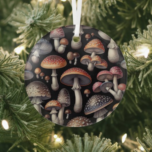 Dromerige paddenstoelen glas ornament (Insitu)