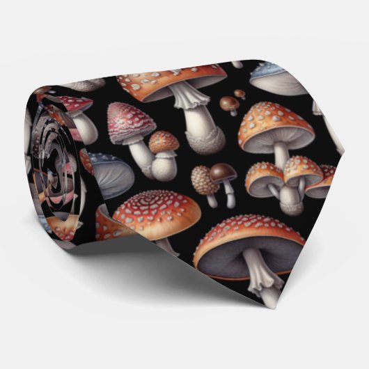 Dromerige paddenstoelen stropdas (Opgerold)