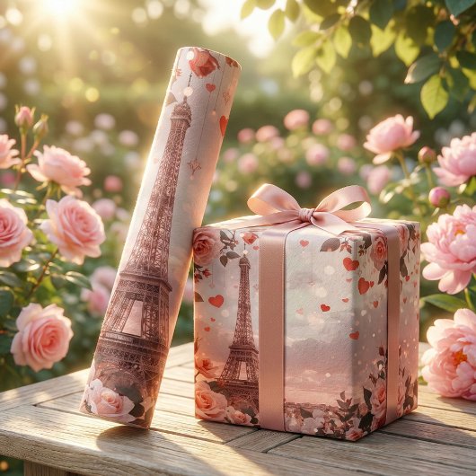 Dromerige Parijse romance: Eiffeltoren Cadeaupapier