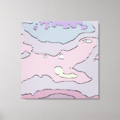 Dromerige Pastel Abstract Schilderij | Zachte Roze Canvas Afdruk (Voorkant)