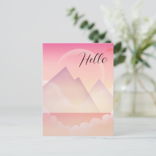 Dromerige Pastel Berglandschap Briefkaart (Staand voorkant)