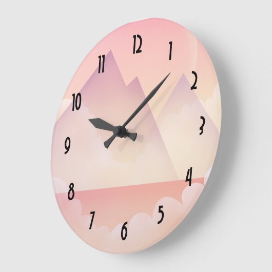 Dromerige Pastel Berglandschap Grote Klok (Hoek)