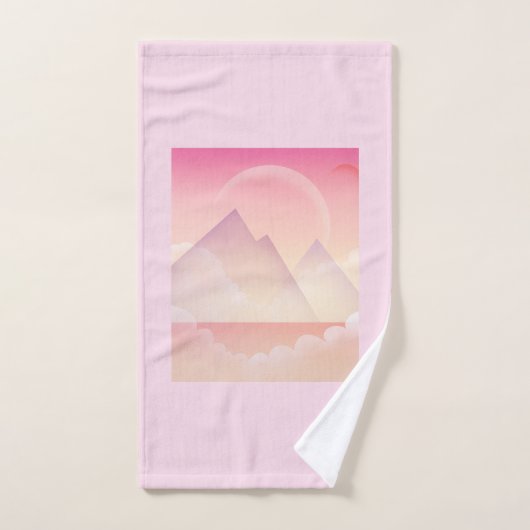 Dromerige Pastel Berglandschap Handdoek (Handdoek)
