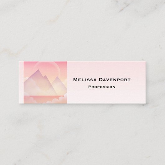 Dromerige Pastel Berglandschap Mini Visitekaartje (Voorkant)