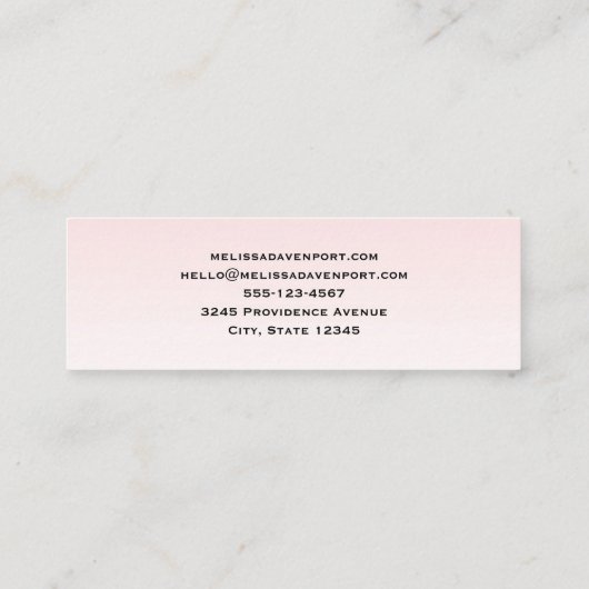 Dromerige Pastel Berglandschap Mini Visitekaartje (Achterkant)