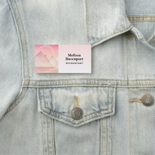 Dromerige Pastel Berglandschap Naamplaatje (In situ)