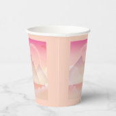 Dromerige Pastel Berglandschap Papieren Bekers (Rechts)