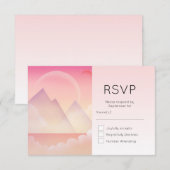 Dromerige Pastel Berglandschap RSVP Kaartje (Voorkant / Achterkant)