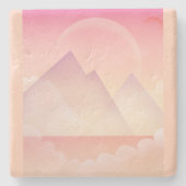 Dromerige Pastel Berglandschap Stenen Onderzetter (Voorkant)