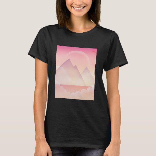Dromerige Pastel Berglandschap T-shirt (Voorkant)