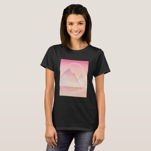 Dromerige Pastel Berglandschap T-shirt (Voorkant volledig)