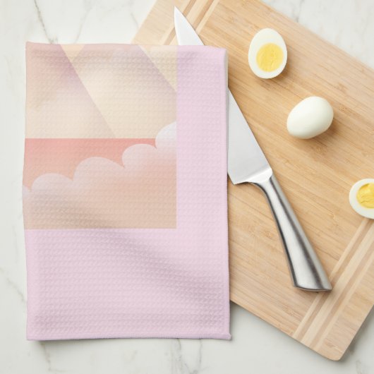 Dromerige Pastel Berglandschap Theedoek (Quarter Fold)