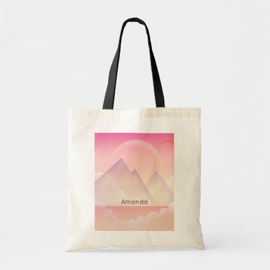 Dromerige Pastel Berglandschap Tote Bag (Voorkant)