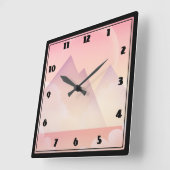 Dromerige Pastel Berglandschap Vierkante Klok (Hoek)