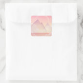 Dromerige Pastel Berglandschap Vierkante Sticker (Tas)