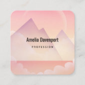 Dromerige Pastel Berglandschap Vierkante Visitekaartje (Voorkant)