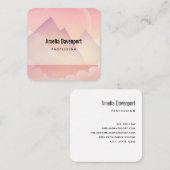 Dromerige Pastel Berglandschap Vierkante Visitekaartje (Voorkant / Achterkant)