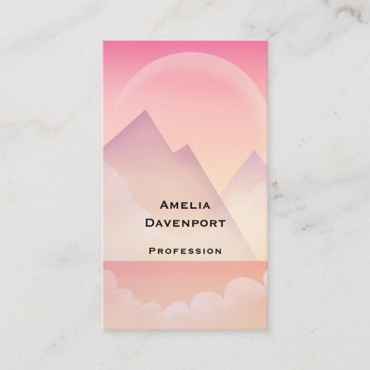 Dromerige Pastel Berglandschap Visitekaartje (Voorkant)