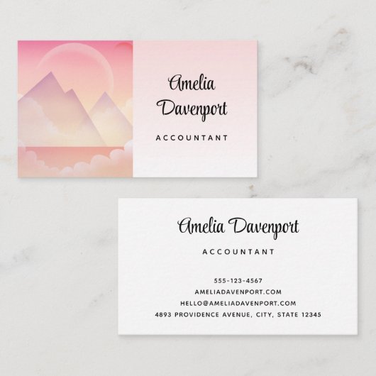 Dromerige Pastel Berglandschap Visitekaartje (Voorkant / Achterkant)