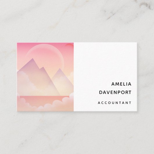 Dromerige Pastel Berglandschap Visitekaartje (Voorkant)