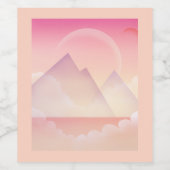 Dromerige Pastel Berglandschap Wijn Etiket (Enkel label)