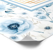 Dromerige Pastel Blauw Goud Waterverf Zitting Graf Poster (Hoek)