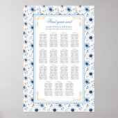 Dromerige Pastel Blauw Goud Waterverf Zitting Graf Poster (Voorkant)