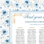 Dromerige Pastel Blauw Goud Waterverf Zitting Graf Poster