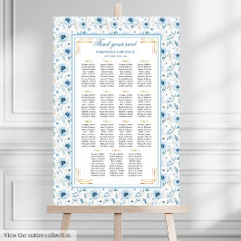 Dromerige Pastel Blauw Goud Waterverf Zitting Graf Poster