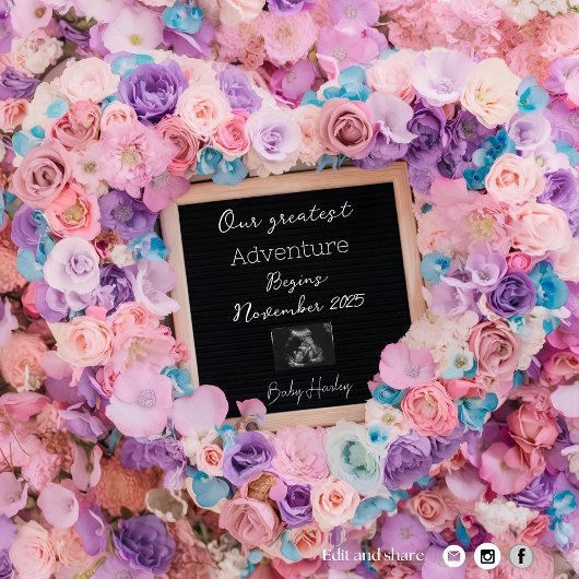 Dromerige Pastel Bloom zwangerschapsaankondiging Kaart