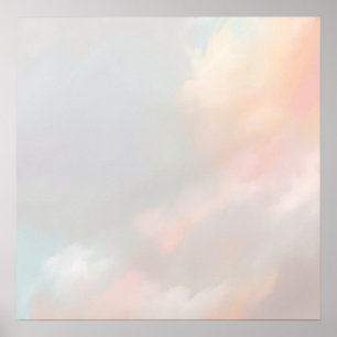 Dromerige Pastel Bokeh Poster   Zachte Regenboog A