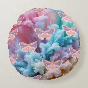 Dromerige pastel Butterfly Bliss Rond Kussen