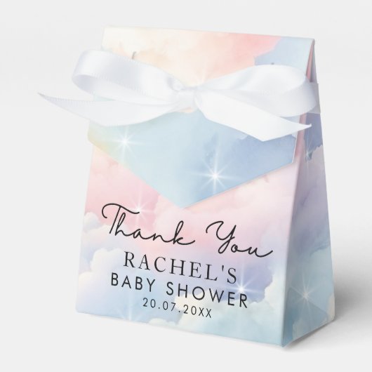 Dromerige Pastel Cloud Nine Baby shower Bedankdoosjes (Voorkant Zijde)