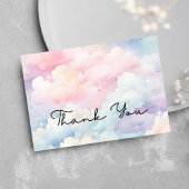 Dromerige Pastel Cloud Nine Baby shower Bedankkaart