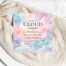 Dromerige Pastel Cloud Nine Baby shower Kaart