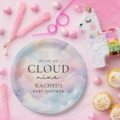 Dromerige Pastel Cloud Nine Baby shower Papieren Bordje (Feest)