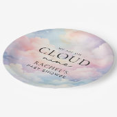 Dromerige Pastel Cloud Nine Baby shower Papieren Bordje (Gekanteld)