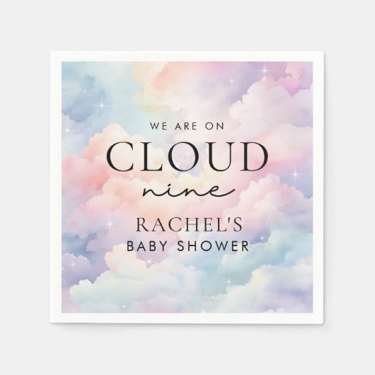 Dromerige Pastel Cloud Nine Baby shower Servet (Voorkant)