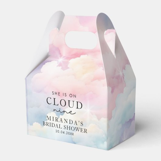 Dromerige Pastel Cloud Nine Bruiloftsborrel  Bedankdoosjes (Voorkant Zijde)