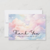 Dromerige Pastel Cloud Nine Bruiloftsfeest Bedankkaart (Voorkant)
