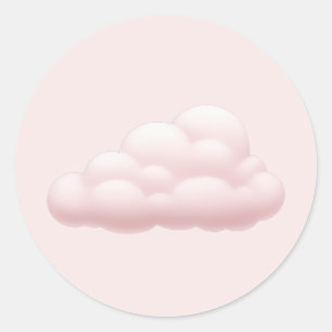 Dromerige pastel esthetische zachte roze wolk emoj ronde sticker