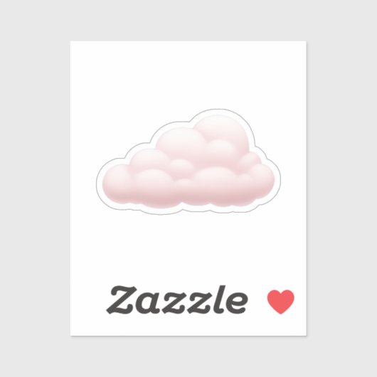 Dromerige pastel esthetische zachte roze wolk emoj sticker (Vel)