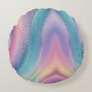 Dromerige Pastel Galaxy Abstract Art Design Rond Kussen