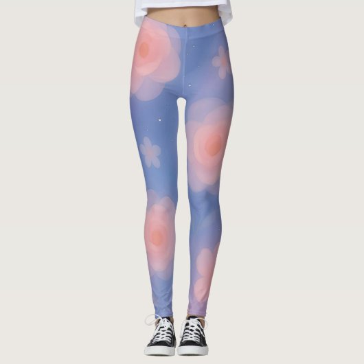 Dromerige Pastel Galaxy Kunst Leggings (Voorkant)