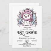 Dromerige Pastel Ijsbeer Digitale Baby Shower Kaart (Voorkant / Achterkant)